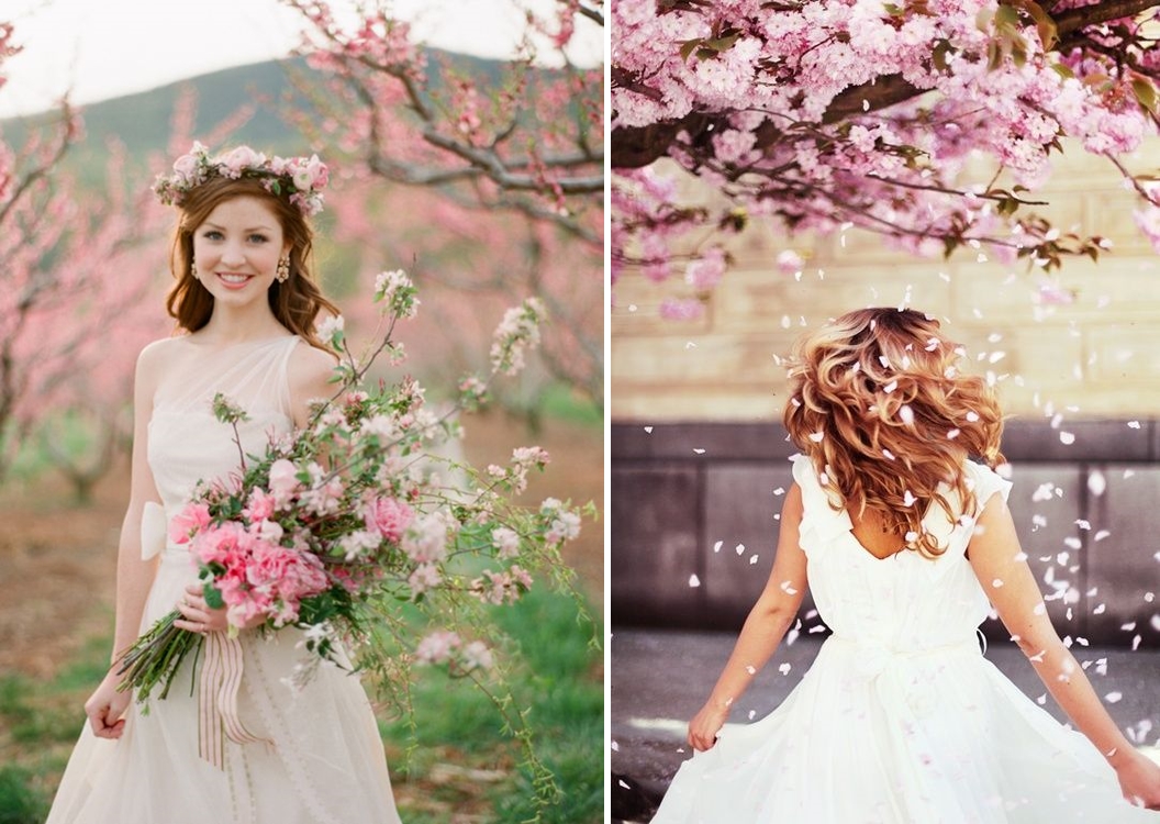 Modele rochii de mireasa pentru o nunta cu tema flori de cires