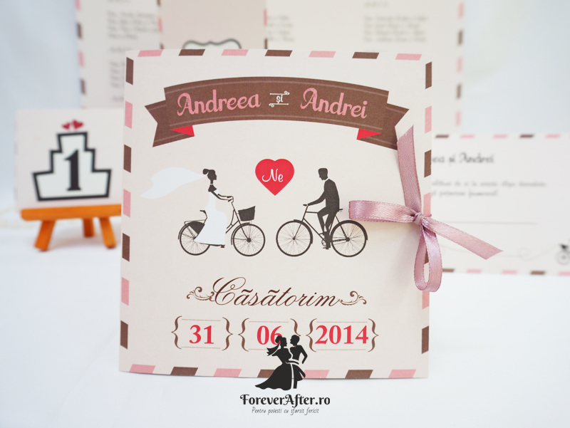 Invitatie de nunta Love Bicycles